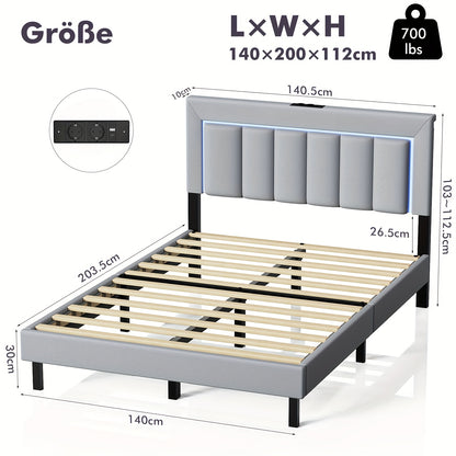 Gestoffeerd Bed C086 – 140x200 cm – Zacht Gewatteerd voor Comfort en Stijl