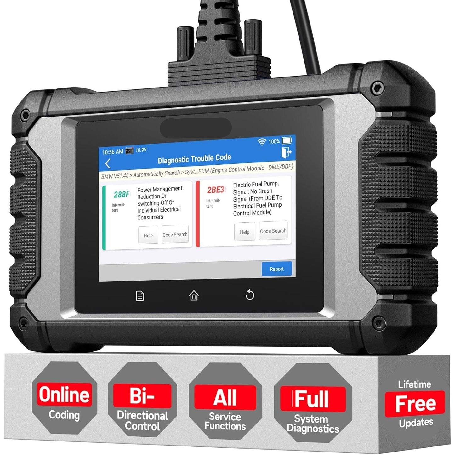 OBD2 Scanner – Auto Diagnose Tool – Foutcode Uitlezer – ECU Codering – Universeel Compatibel – 28+ Servicefuncties – Draadloos via Wi-Fi – USB Oplaadbaar
