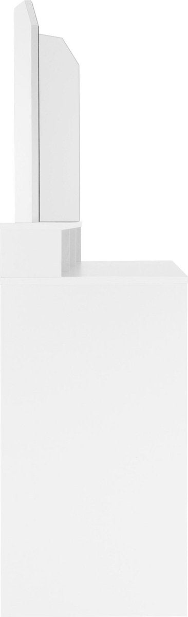 Kaptafel met 3-delige inklapbare spiegel 100x40x140 cm Wit ML-Design