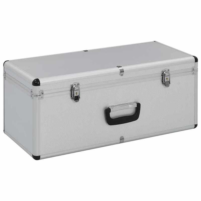 Aluminium Opbergkoffer – Opbergbox – Gereedschapskist – Organizer – Make-up Koffer – Set Van 2 – Lichtgewicht & Versterkte Hoeken – Inclusief Slot Met Sleutels - Zilver