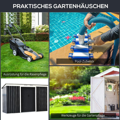 Tuinhuisje – Opbergschuur – Berging – Tuinschuur – Buitenopslag – Metalen Schuur – Schuifdeur – Ventilatieraam – 280x130x172 cm – Stevig Metalen Materiaal