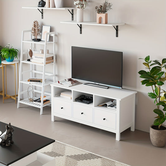 Tv-meubel – Tv-kast – Mediameubel – Tv-meubel met Laden – Dressoir – Modern Wit – Stevig MDF & Houtplaat – 4 Laden & Open Planken