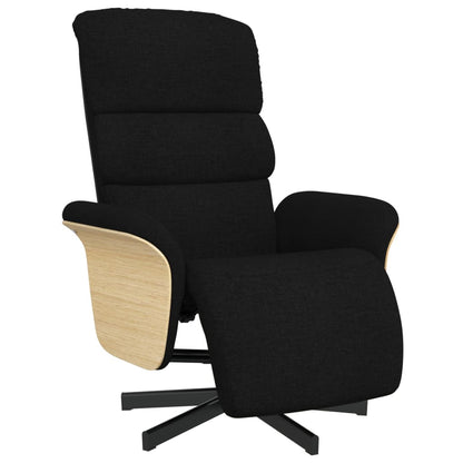 Verstelbare Fauteuil – Relaxstoel – Zwarte Stoel – Draaifauteuil – Voetensteun Fauteuil – 360° Draaibaar – Ademend Stof Bekleed
