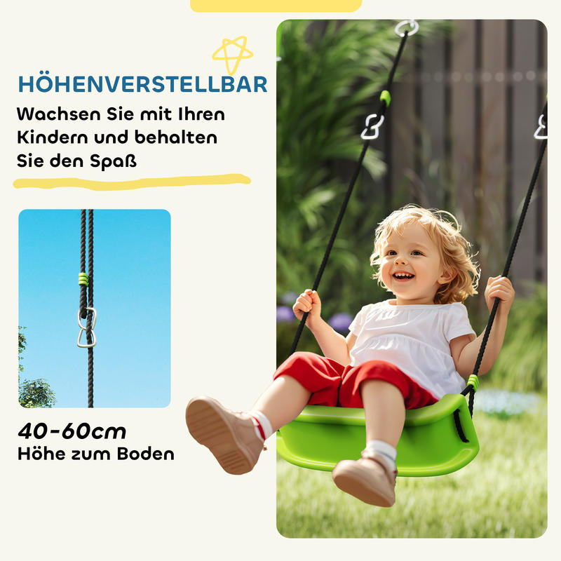 Swing Set for , 2 Swing Seats, 1 Basketball Hoop, 1 Soccer Goal, Metal Frame, Green, ' Play Equipment, ' Playground, Interactive Play Set, Fun Play Equipment, Weatherresistant Material, Safe For, Play Equipment, Sports Play S