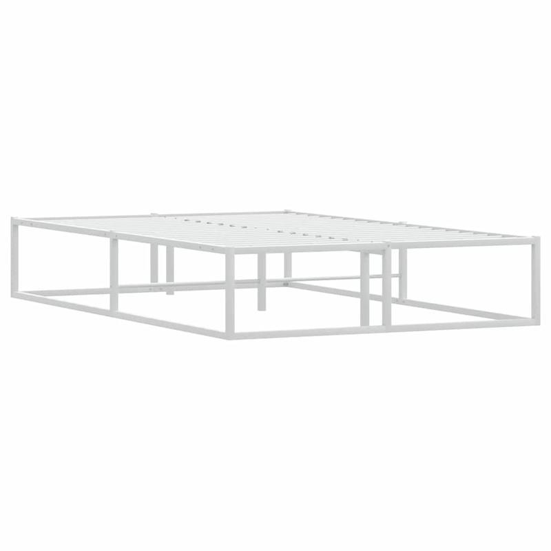 WHITE WHITE MATERASTER 120x200cm in Metal, Bed Base, Bed Frame, Minimalist Style, Modern Furniture, Metal Frame, Easy Assembly, No Mattress Included, Queen Size Bed, Modern Households, Renters