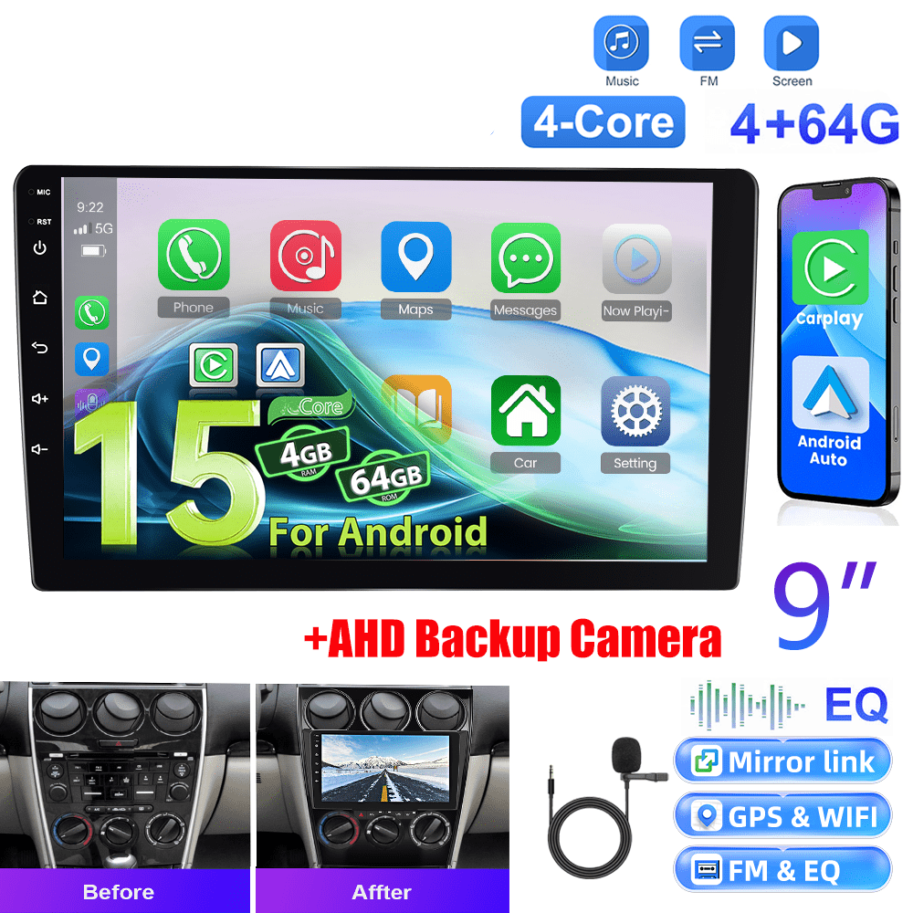 Android 15 Autoradio – Car Stereo – Multimedia Systeem – Navigatiesysteem – Touchscreen Radio – 9 Inch 1280P IPS – Draadloos CarPlay & AHD Achteruitrijcamera