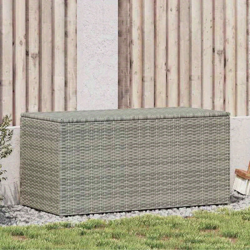 Opbergbox – Opbergdoos – Opbergkast – Opbergcontainer – Buitenopslag – Grijs Poly Rattan – 100x50x50 cm – Weerbestendig Met Gasveren