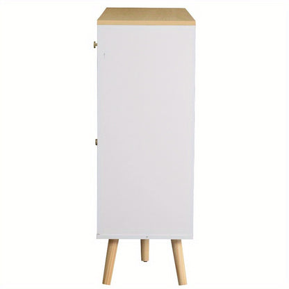 Wit metalen dressoir – buffetkast – opbergkast – keukenkast – vitrinekast – 3 lades & 3 gebogen glazen deuren – stevig metaal met brede opbergruimte