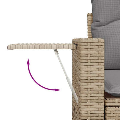 Loungeset Tuinset Loungesofa Terrasmeubilair Buitenmeubels – Beige 7-delig – Resin Vlechtwerk – Weerbestendig – Comfortabele Polyester Kussens