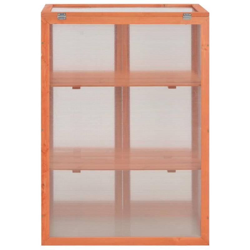 Kweekkas – Tuinkas – Broeikas – Plantenkas – Serre – Houten Kas Marrone – Compact 75x47x109 cm – Robuuste Houten Constructie