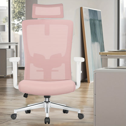 Bureaustoel – Bureaustoelen – Office Chair – Draaistoel – Gamestoel – Verstelbare Hoofdsteun & Armleuningen – Ademend Mesh Met Lendensteun – Draaggewicht 150 kg