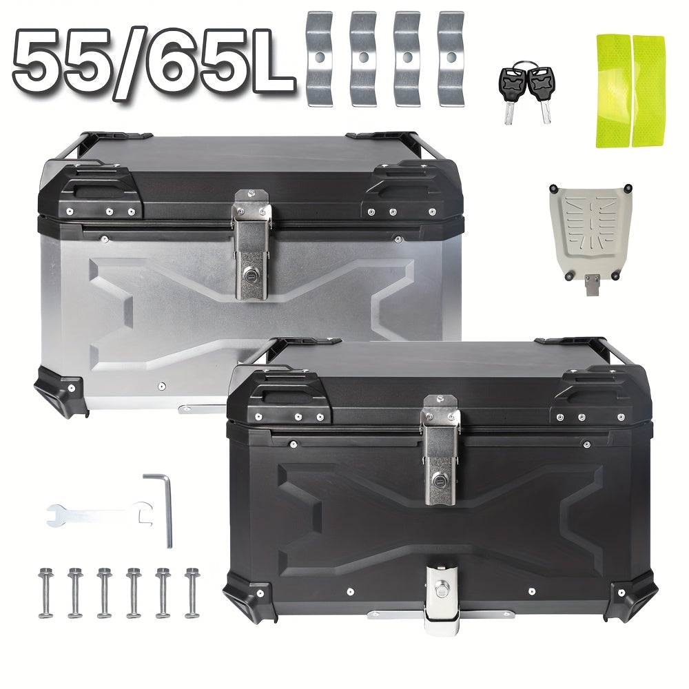 Motorbox – Motorbagagekoffer – Motorbagagekist – Motorkoffer – Motorhelm Koffer – 65 Liter – Aluminiumlegering – Slagvast & Ruim