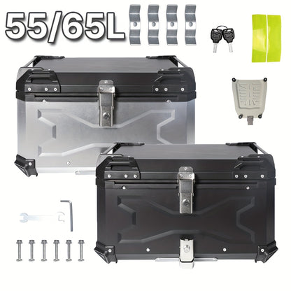 Motorbox – Motorbagagekoffer – Motorbagagekist – Motorkoffer – Motorhelm Koffer – 65 Liter – Aluminiumlegering – Slagvast & Ruim