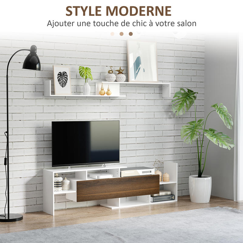 Tv-meubel – Tv-kast – Wandmeubel – Zwevend – Lowboard – Hoogwaardig Hardhout – Ruimtebesparend Zwevend Design