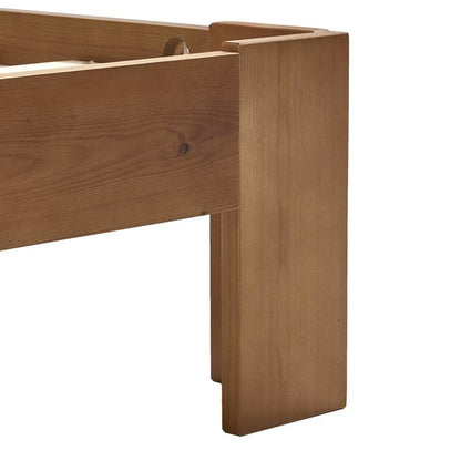 Houten Bed 120x200 – Massief Bedframe – Ledikant – Boxspring – Eenpersoonsbed – Massief Dennenhout – Honingbruine Kleur – Eenvoudige Montage