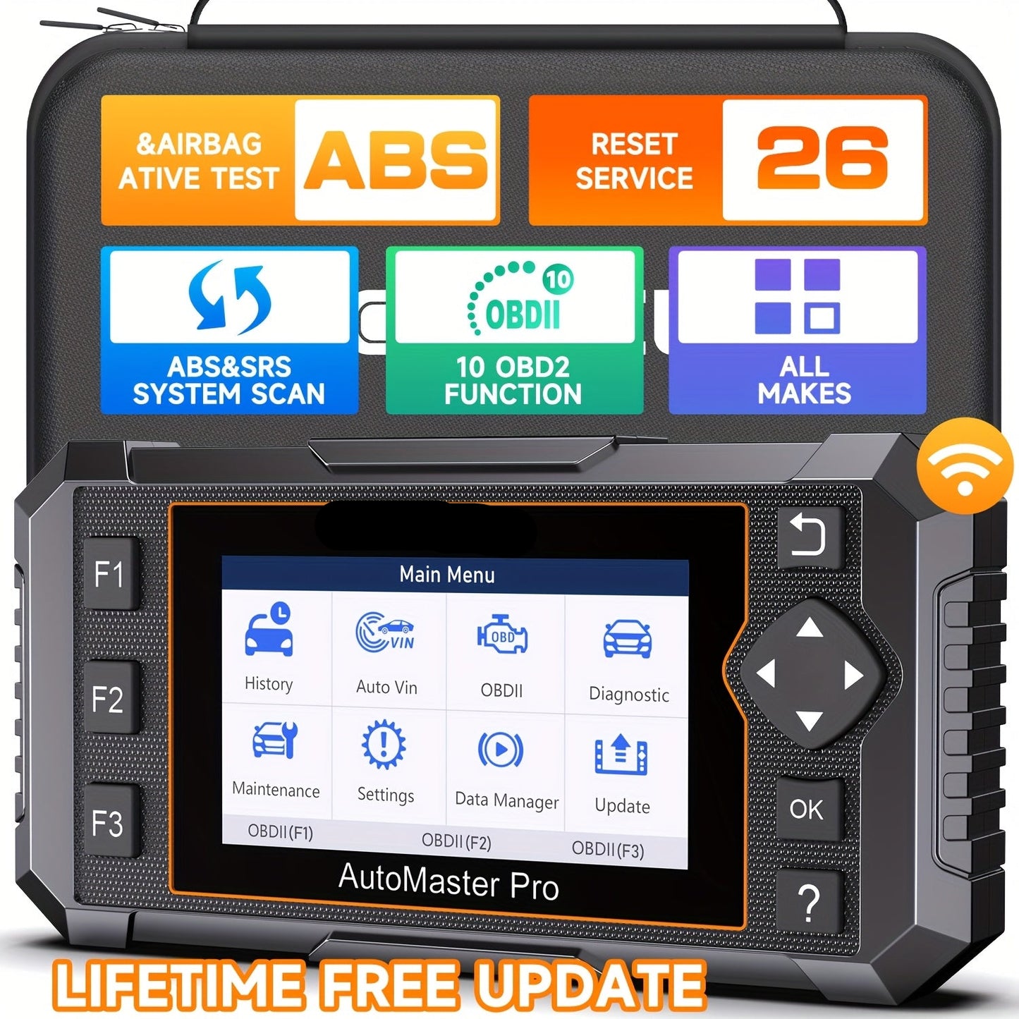Professionele Auto Diagnose – Autoscanner – OBD2 Scanner – Foutcode Uitlezen – Auto Scanner – 26+ Resetfuncties – Draadloze Wifi Updates