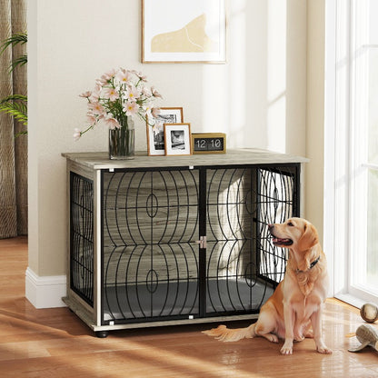 Hondenbench – Hondenkooi – Hondenhok – Huisdier Bench – Dierenkooi – Grote Maten – Met Kussen en Ventilatie – Ruime Binnenruimte 100x60x73,5 cm