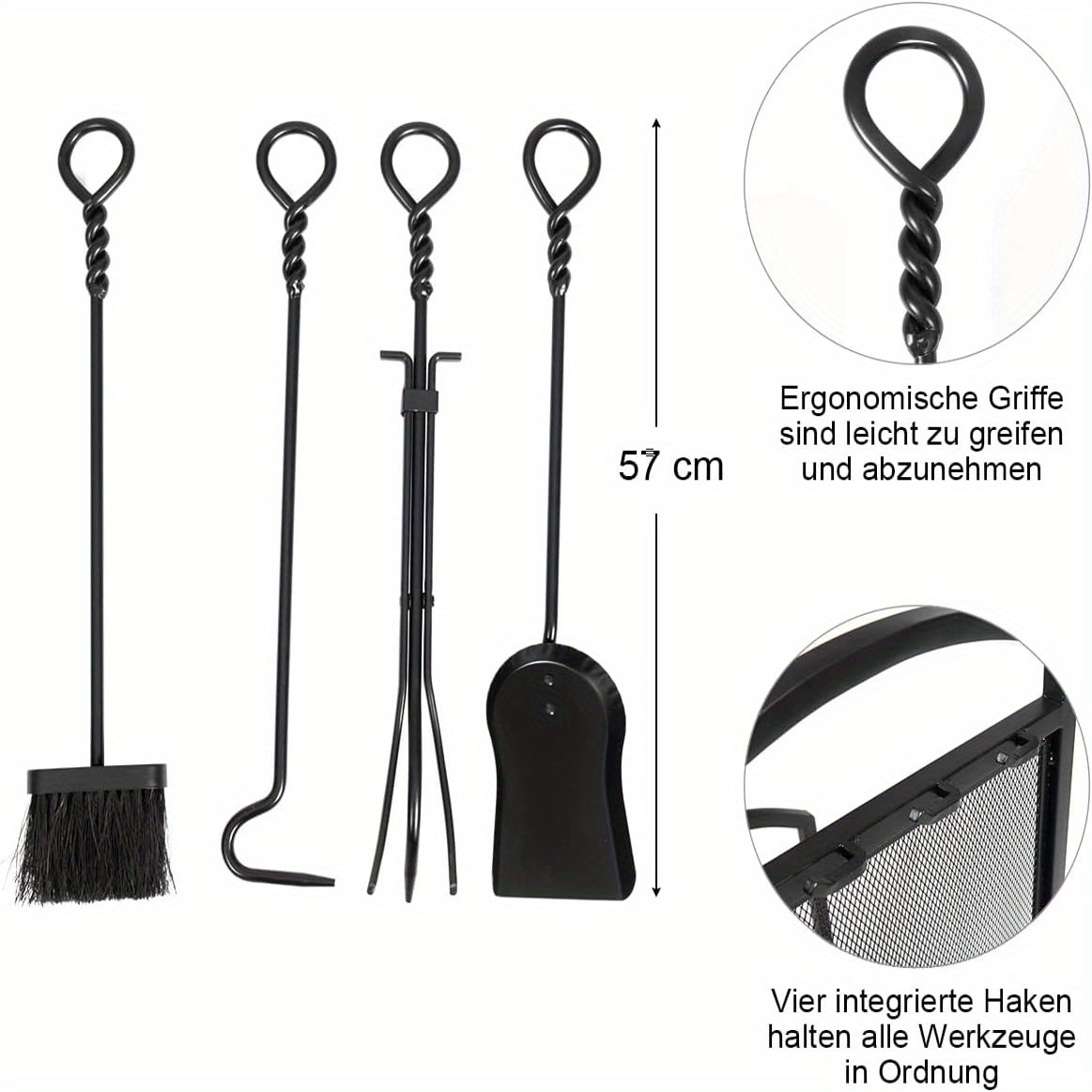 Houtopslag Buiten – Houtrek Buiten – Brandhoutrek – Houtbak – Haardhoutopberger – Stalen Frame – Inclusief 4 Haardhout Gereedschappen