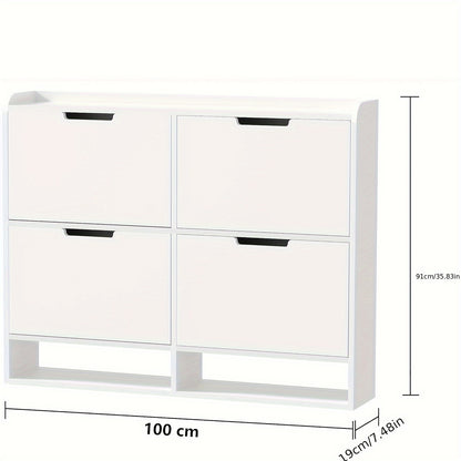 Schoenenkast – Schoenenrek – Opbergkast – Halmeubel – Schoenenbankje – Massief Hout – Veilig Met Anti-Kantelbeugel – 30 Paar Schoenen - Wit