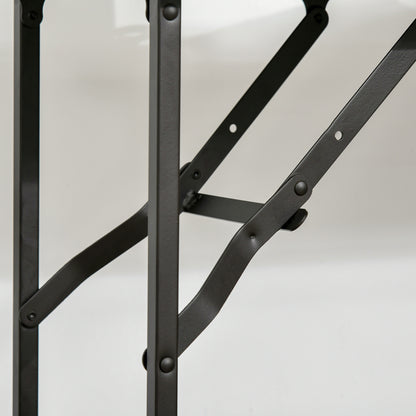Keukentrolley – Keukenwagen – Serveerwagen – Keukenkast – Keukenrek – Opvouwbaar Werkblad – Verstelbare Pootjes – E1 Spaanplaat Metaal – Rustiek Bruin – 118x36,5x82 cm