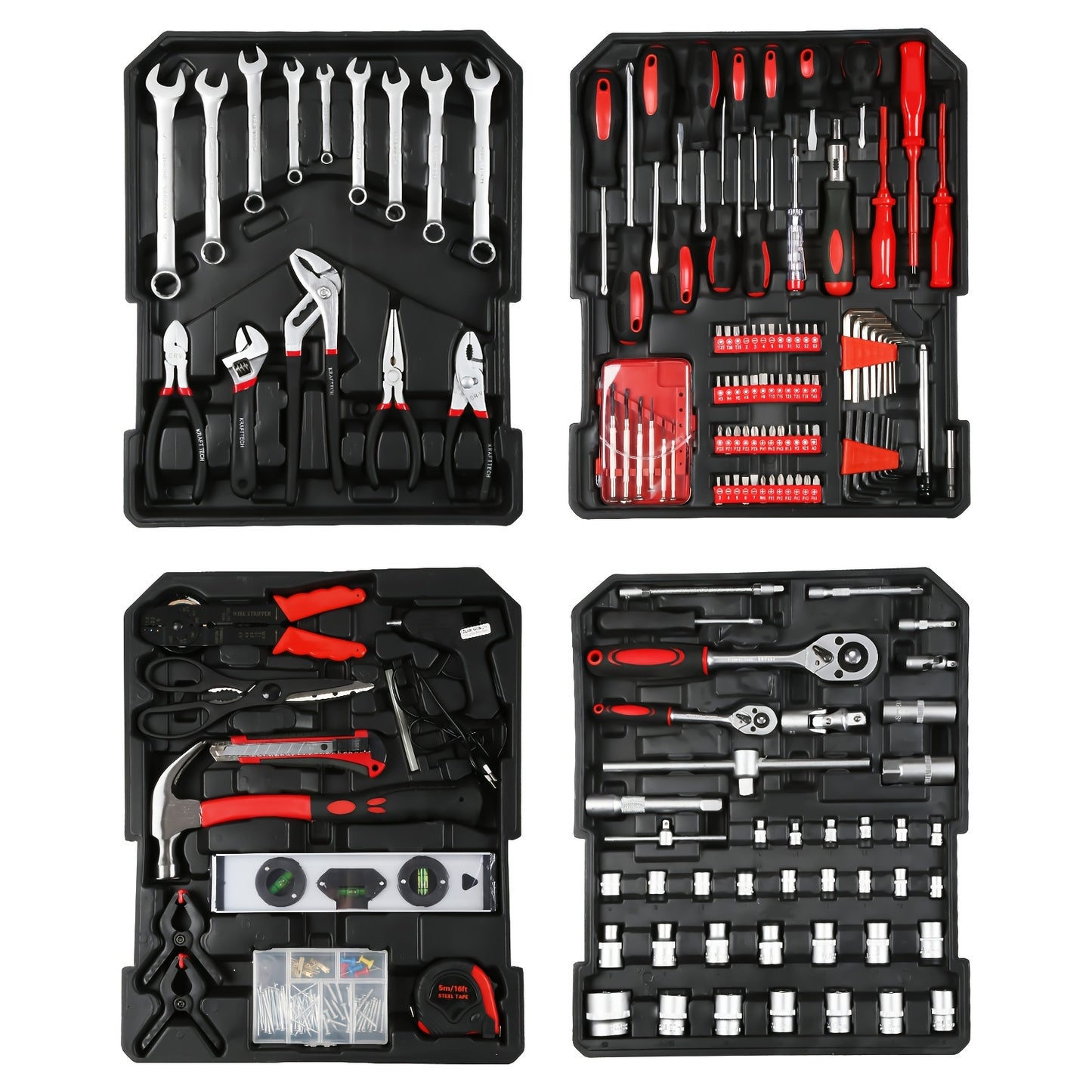 Gereedschapskist – Gereedschapsset – Trolley – Organizer – Koffer – 1031 Onderdelen – Aluminium – 4 Uitneembare Niveaus
