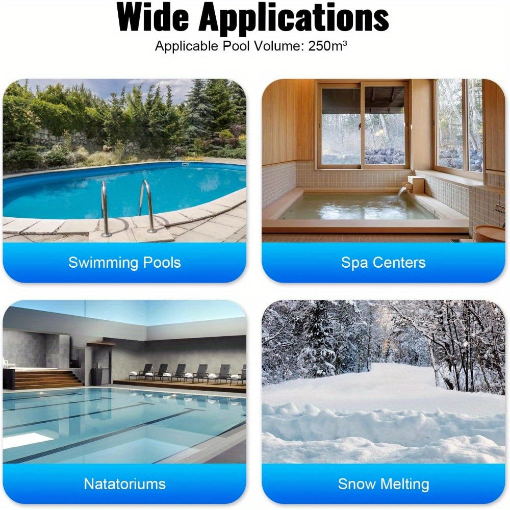 Zwembadverwarming – Zwembad Warmtewisselaar – Pool Heater – Zwembad Warmtepomp – Zwembad Verwarmingselement – Roestvrijstaal – 60 kW Vermogen – Compact Met Omgekeerde Stromingsrichting