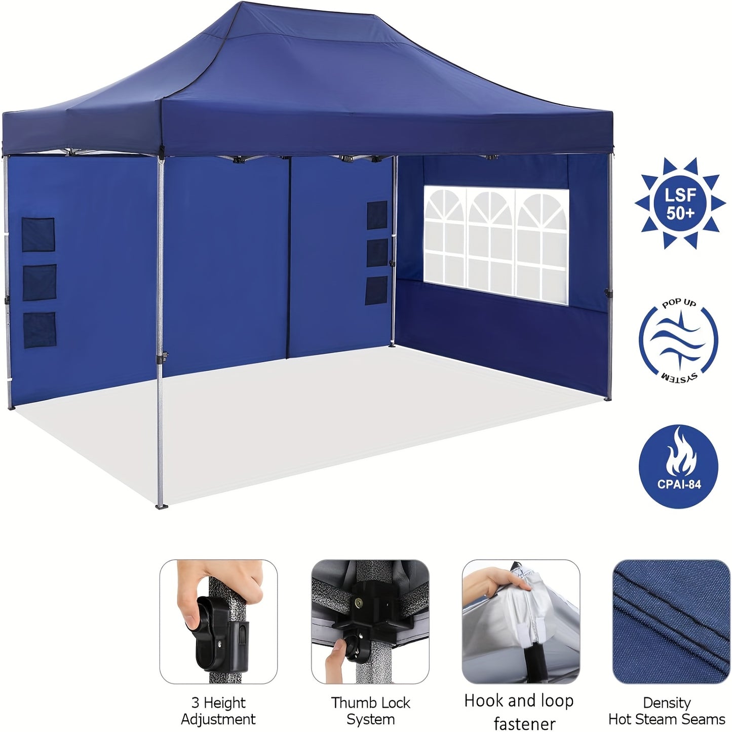 Partytent – Pop-Up Tent – Buitentent – Schaduw Tent – Winddicht – Aluminium Frame – Afneembare Zijkanten