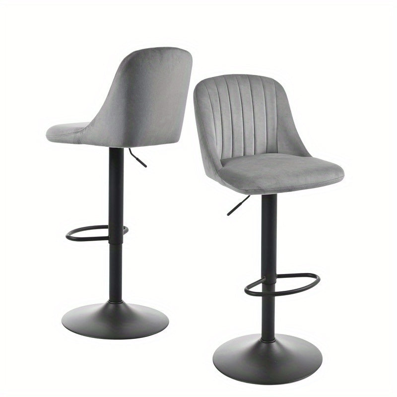 Goeurvant Modern 360° Swivel Bar Stool with Adjustable Height and Metal Base, Linen or Velvet Upholstery, Dining Counter Seat, Home Bar Furniture, Upholstered Swivel Stool, Modern Bar Chair, Minimalist Aesthetic, Rustic Styl