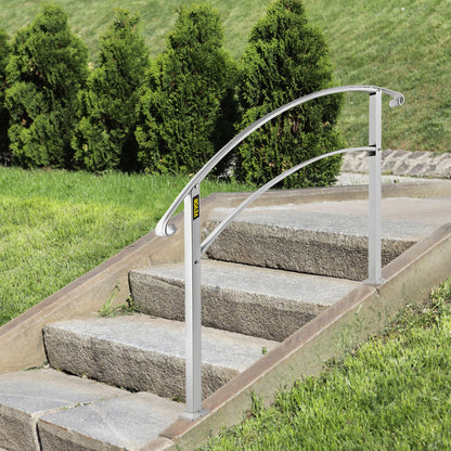 Handrail – Trapleuning – Trapbeugel – Buitenleuning – Smeedijzeren Leuning – Verstelbare Hoogte Tot 106 cm – Weerbestendig Wit Poedercoating
