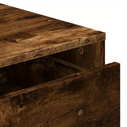 Easy Assembly Modern Dresser Cabinet - Smoked Oak Finish, Sturdy Engineered Wood Construction with Three Drawers, Compact Storage for Living Room, Bedroom, Office - Space-Saving Organizer (80x41x58cm), Contemporary Furniture,