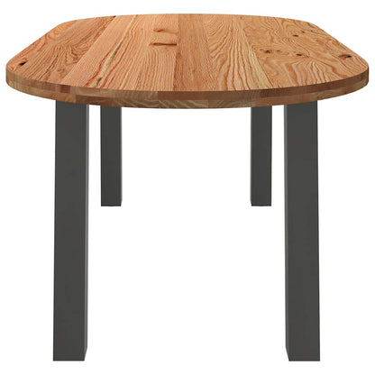 Eettafel – Tafel – Dinertafel – Eetkamertafel – Houten Tafel – Massief Eikenhout – Antraciet Stalen Poten – 220x100x74 cm – Verstelbare Pootjes – Robuuste Afwerking