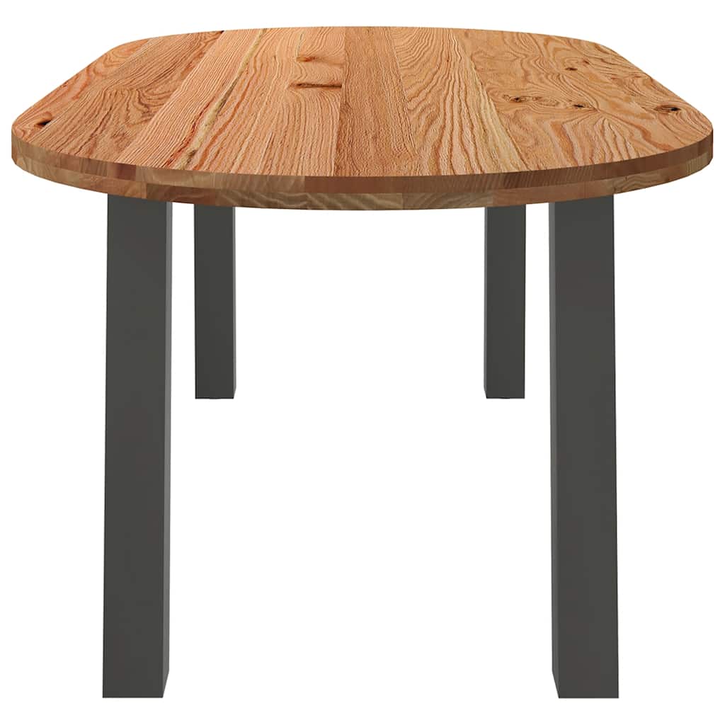 Eettafel – eetkamertafel – tafel – massief houten tafel – robuuste tafel – Massief Eikenhout – 240x100x74 cm – Stevige Stalen Poten Anthraciet