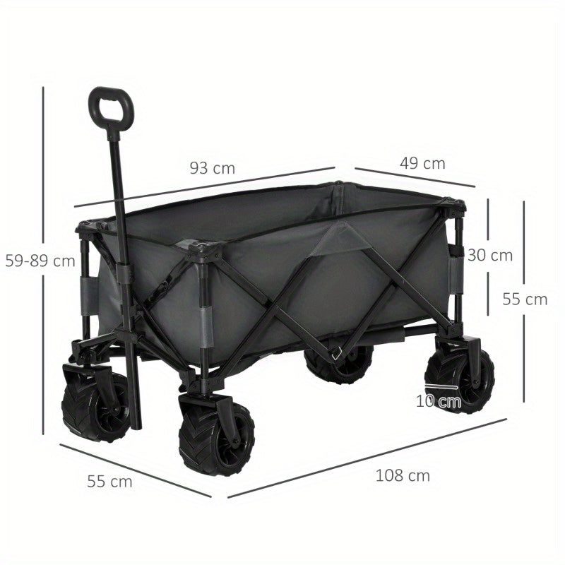 Opvouwbare Transportwagen – Vouwwagen – Bolderkar – Trolley – Transportkar – Metalen Frame – 360° Draaibare All-Terrain Wielen