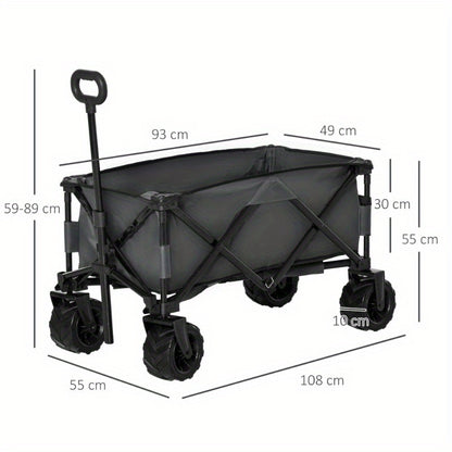 Opvouwbare Transportwagen – Vouwwagen – Bolderkar – Trolley – Transportkar – Metalen Frame – 360° Draaibare All-Terrain Wielen