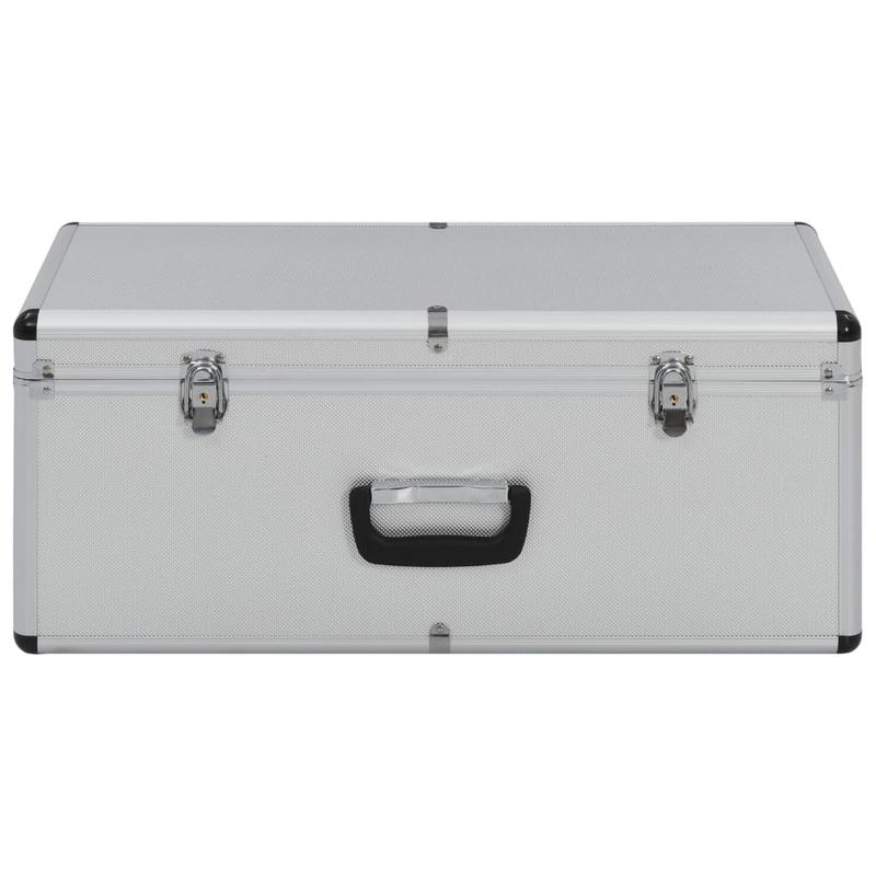 Aluminium Opbergkoffer – Opbergbox – Gereedschapskist – Organizer – Make-up Koffer – Set Van 2 – Lichtgewicht & Versterkte Hoeken – Inclusief Slot Met Sleutels - Zilver