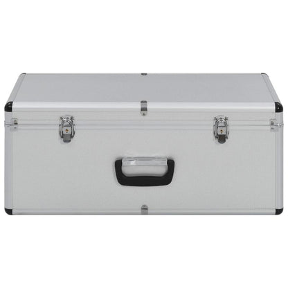 Aluminium Opbergkoffer – Opbergbox – Gereedschapskist – Organizer – Make-up Koffer – Set Van 2 – Lichtgewicht & Versterkte Hoeken – Inclusief Slot Met Sleutels - Zilver