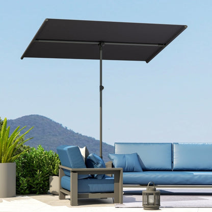 Parasol – Terrasparasol – Balkonparasol – Tuinparasol – Zonnescherm – Extra Groot 150x205 cm – 180° Draaibaar Dak – Verstelbare Hoogte