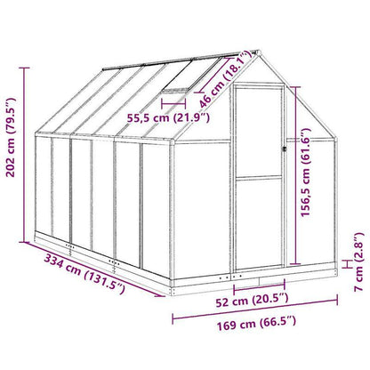 Kweektent – Kweekkas – Broeikas – Groeikas – Growtent – Aluminium Frame – Transparante Polycarbonaat Panelen – 334x169x202 cm – Weerbestendig & Ventilatie