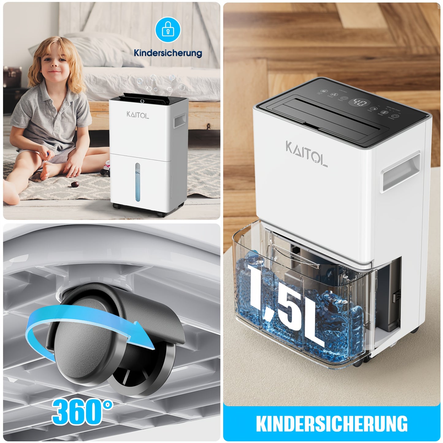 Luchtontvochtiger – Vochtvreter – Dehumidifier – Ontvochtiger – Vochtregelaar – 25L per dag capaciteit – Stil en Compact Design