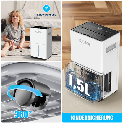 Luchtontvochtiger – Vochtvreter – Dehumidifier – Ontvochtiger – Vochtregelaar – 25L per dag capaciteit – Stil en Compact Design