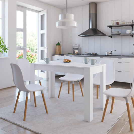 Eetkamertafel – Keukentafel – Tafel – Maaltijdtafel – Eettafel – Wit Design – Hout Materiaal – 120x60x76 cm – Strak & Duurzaam