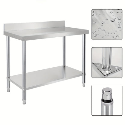 Werkbank – Werktafel – Inklapbare Werkbank – Werkbank Met Lades – Opvouwbare Werkbank – RVS – Verstelbare Poten – Ruime Opbergruimte – Spatwand – 100x60x85 cm – Max Belastbaarheid 160 kg
