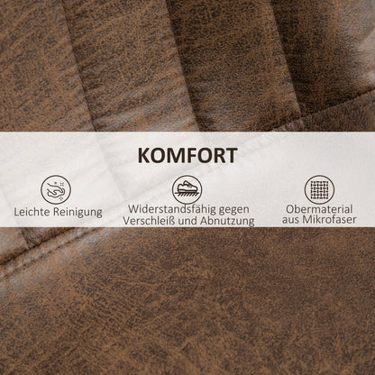 Barstoel – Barkruk – Barstoel Kruk – Keukenstoel – Barkrukken Set – Verstelbare Zithoogte – Microvezel Bruin Zitting Met Metalen Frame
