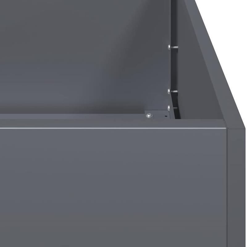 Plantenbak – Bloembak – Tuinbak – Moestuinbak – Balkontuinbak – Antraciet – Koudgewalst Staal – 80x80x40 cm – Weerbestendig & Verhoogd Plantbed