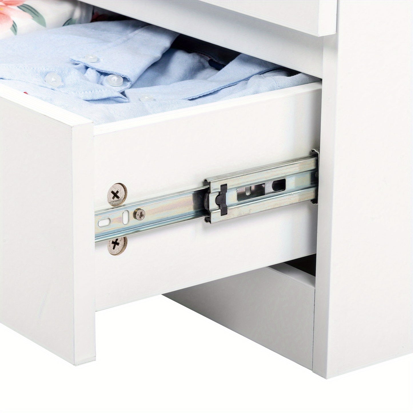 4-Ladenkast – Ladekast – Opbergkast – Dressoir – Ladenblok – Wit – Compact Design – Ingebouwde Handgrepen