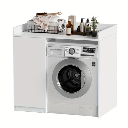 Wasmachine meubel – Wasmachine kast – Wasmachine ombouw – Opbergmeubel – Meubel voor wasmachine – Compact design – Hoogwaardig plaatmateriaal 96x66x96 cm – Wit