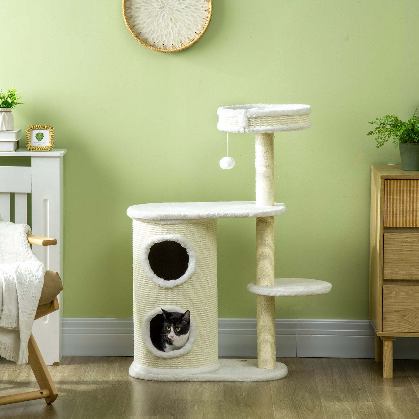 3-laagse plantenstandaard – plantenrek – plantenhouder – bloementrap – plantenbak – blauw-wit – duurzaam PVC – compact design