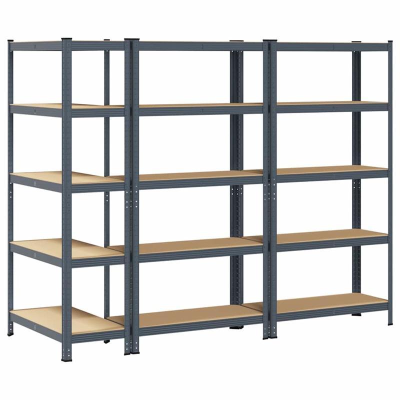 Opbergrek – Opbergkast – Stellingkast – Opbergrekken – Stelling – 5 Laags – Staal En Hout – Stevig En Duurzaam – Antraciet