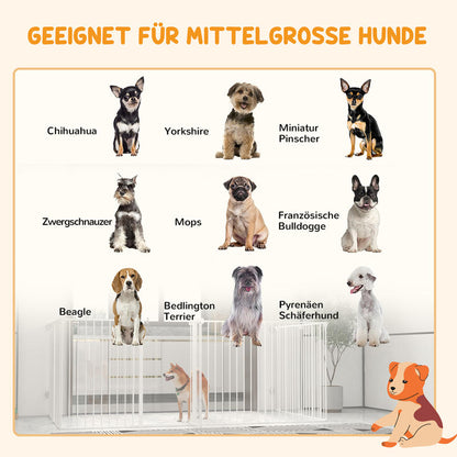 Puppy Playpen, Foldable Portable Dog Playpen, Steel Puppy Playpen, Lockable Door, Weather , Black