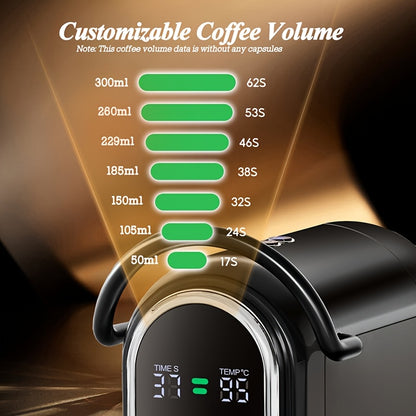 Koffiecupmachine – Capsulekoffiemachine – Espresso-apparaat – Koffiezetapparaat – Machine voor Koffiecapsules – 4-in-1 Compatibel met Diverse Capsules – 19 Bar Pomp met LCD Display